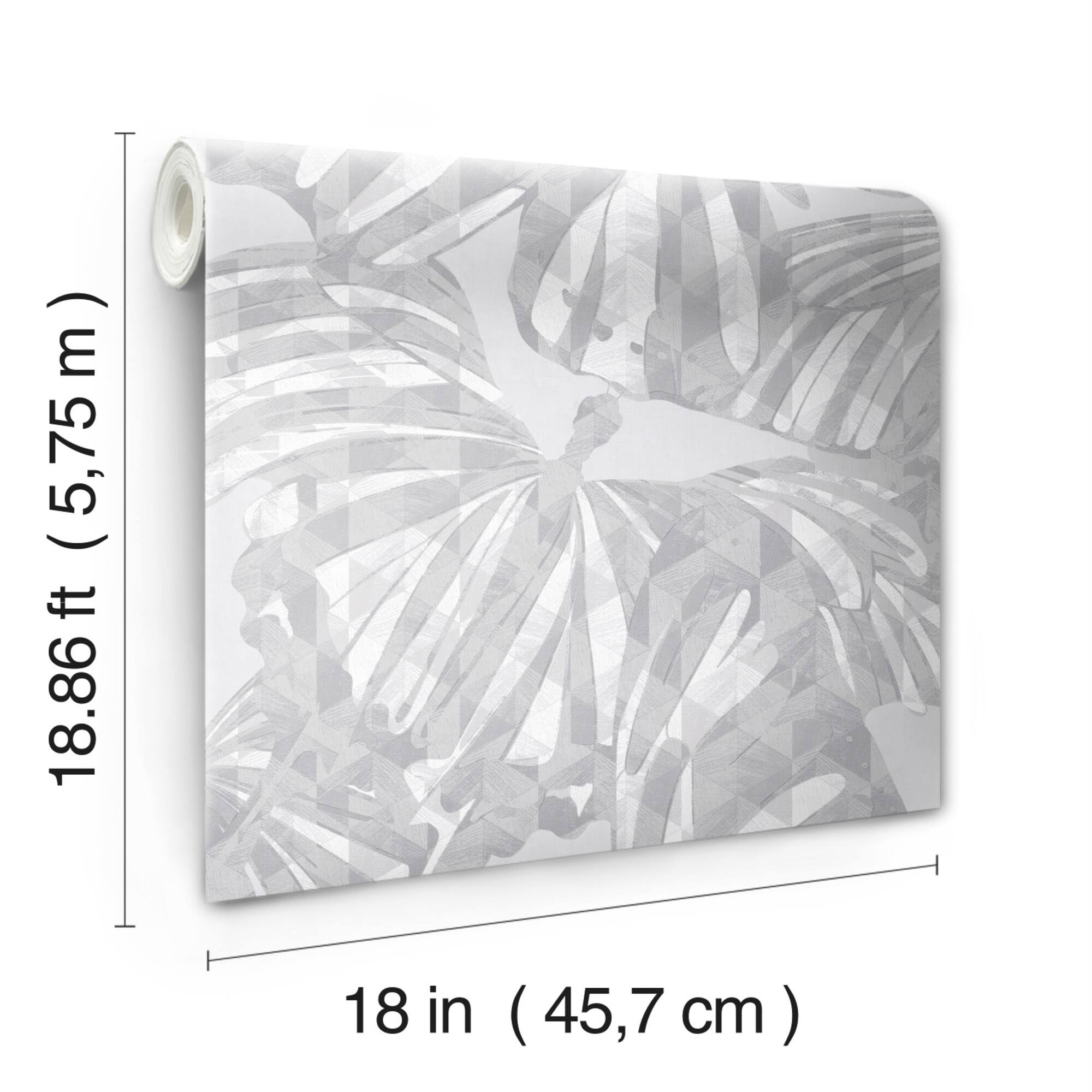 RoomMates Mr. Kate Gray Butterfly Peel & Stick Wallpaper